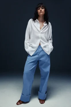 Aveny Beverly Pant Cotton Twill Faded Denim