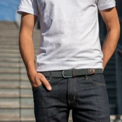 Billybelt Elastic Woven Belt Flannel Grey