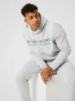 Björn Borg Borg Classic Print Hoodie Ultra Light Grey Melange