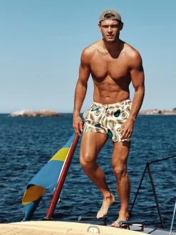 Björn Borg Print Swim Shorts Papaya Big