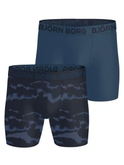 Björn Borg Sports Microfiber Boxers 2-pack Navy Blue, Print