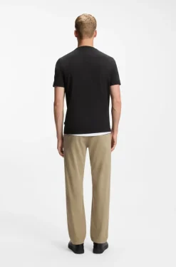 Boss Cotton Jersey T-shirt with Logo Artwork Black