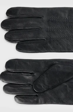 Boss Hainz Leather Gloves Black