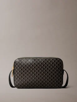 Calvin Klein Allover Monogram Logo Camera Bag Black AOP