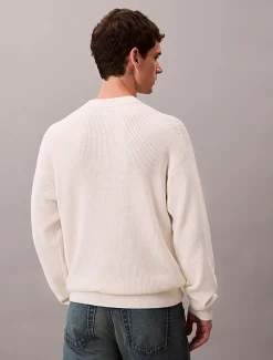 Calvin Klein Jeans Cotton Waffle Knit Jumper Tofu