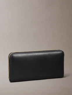 Calvin Klein Leather Large Zip Wallet Black