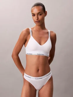 Calvin Klein Lightly Lined Bralette – Icon Cotton Modal White