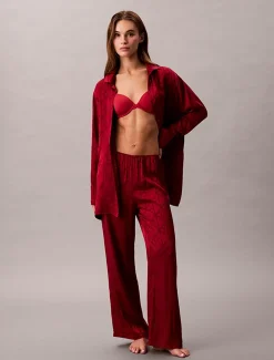 Calvin Klein Satin Sheen Print Pyjama Pants Red