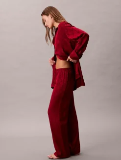 Calvin Klein Satin Sheen Print Pyjama Pants Red