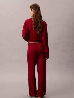 Calvin Klein Satin Sheen Print Pyjama Pants Red