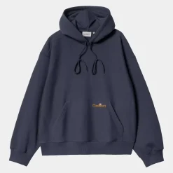 Carhartt WIP Hooded Label Script Sweat Blue