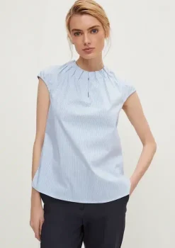 Comma, Blouse Stripe Top Sky Blue
