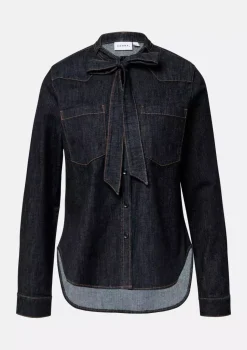 Comma, Denim Tie Blouse Blue