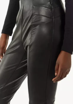Comma, Faux Leather Trousers Black