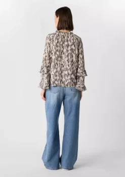 Comma, Frill Blouse Beige