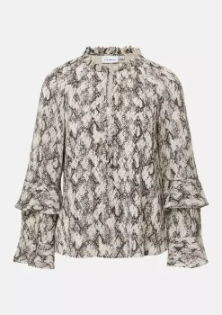 Comma, Frill Blouse Beige