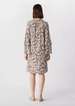 Comma, Frill Dress Beige