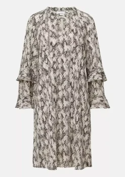 Comma, Frill Dress Beige