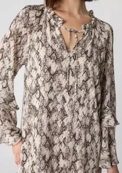 Comma, Frill Dress Beige