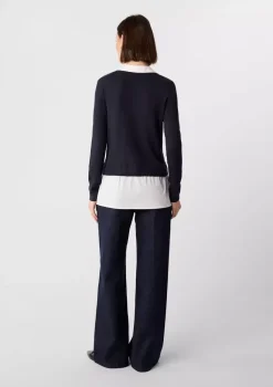 Comma, Layered Pullover Blue