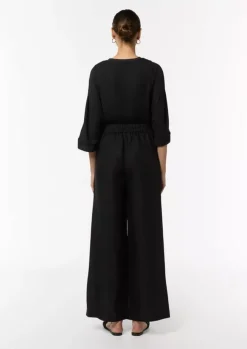 Comma, Linen Mix Trousers Black