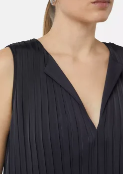 Comma, Pleated Blouse Top Navy