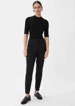 Comma, Slim Fit Trousers Black