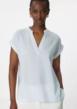 Comma, Striped Top Light Blue