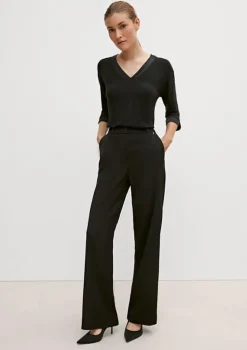 Comma, Wide Leg Trousers Black