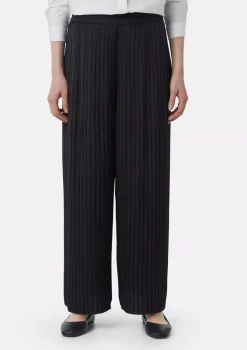 Comma, Wide Plisse Trousers Navy