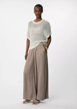 Comma, Wide Satin Trousers Brown