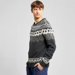 Dedicated Sweater Malung Fair Isle Dark Grey Melange