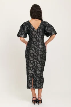 Dry Lake Liz Long Dress Silver Flower