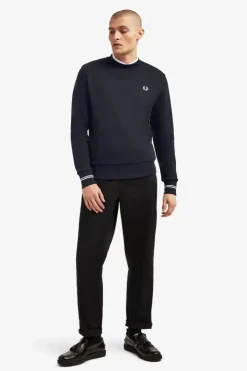 Fred Perry Crew Neck Sweatshirt Navy