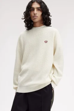 Fred Perry Waffle Stitch Jumper Ecru