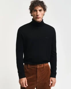 Gant Extrafine Merino Turtle Neck Jumper Black