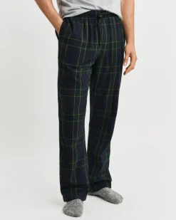 Gant Flannel Check Pants Forest Green