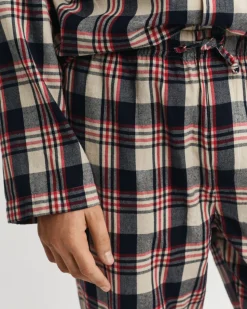Gant Flannel Check Pyjama Set Ruby Red