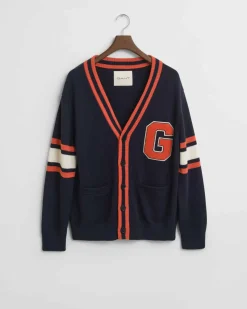 Gant G-badge Cardigan Evening Blue