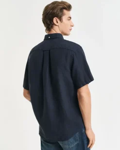 Gant Linen Shirt Evening Blue