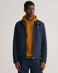 Gant Quilted Windcheater Jacket Evening Blue
