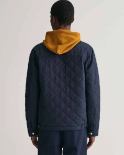 Gant Quilted Windcheater Jacket Evening Blue