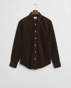 Gant Reg Corduroy Shirt Rich Brown