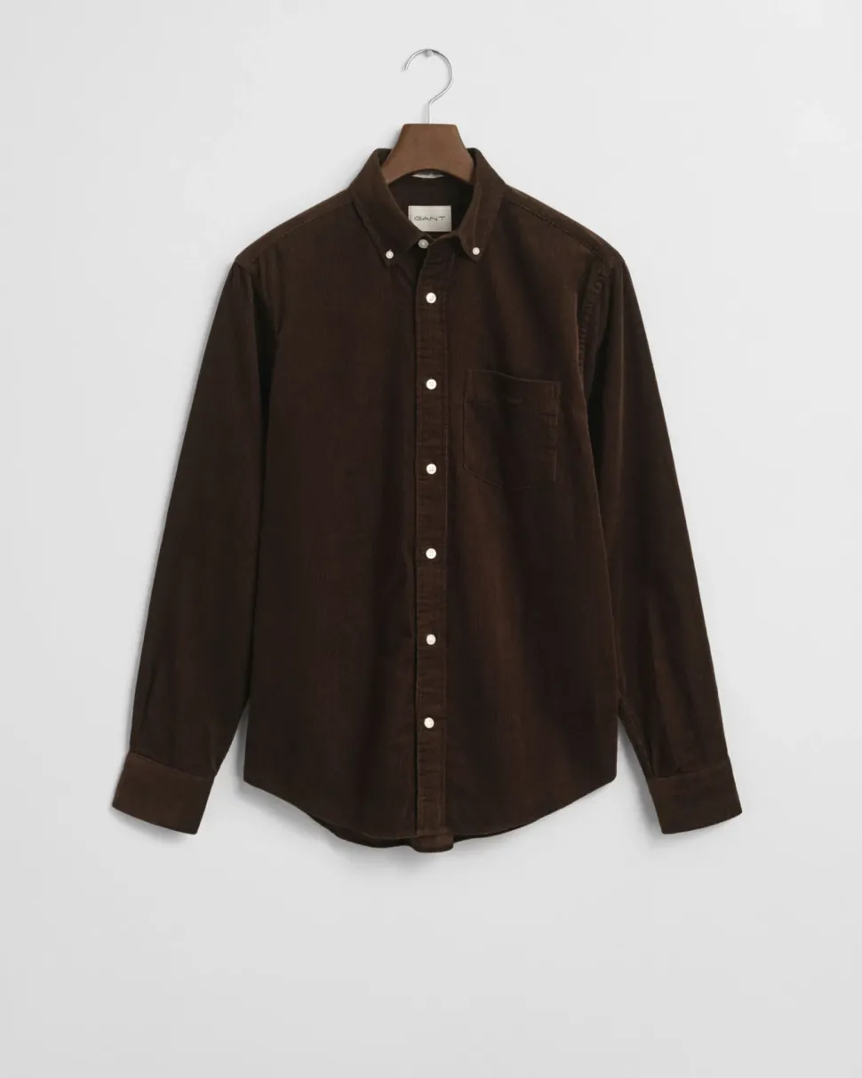 Gant Reg Corduroy Shirt Rich Brown