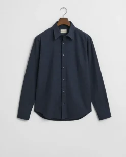 Gant Reg Flannel Melange Shirt Dark Indigo Melange