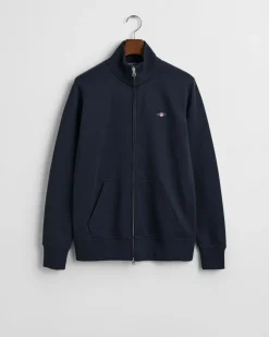 Gant Reg Shield Full Zip Sweatshirt Evening Blue