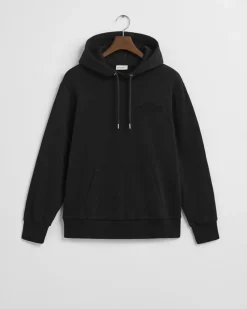 Gant Reg Tonal Shield Hoodie Black