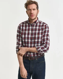 Gant Reg Windblown Flannel Shirt Modern Rust