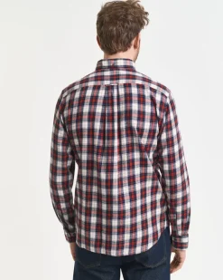 Gant Reg Windblown Flannel Shirt Modern Rust