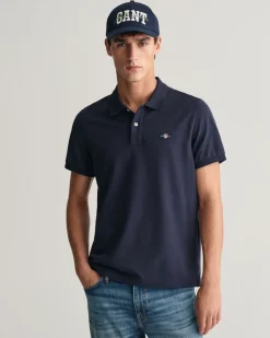 Gant Regular Fit Pique Polo Evening Blue
